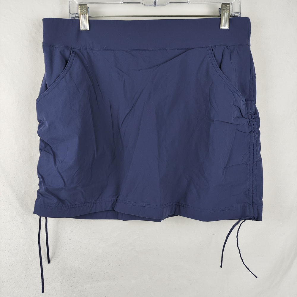 Columbia Skort Womens Large Blue Drawstring Ruched Lined Pockets Hiking Athletic